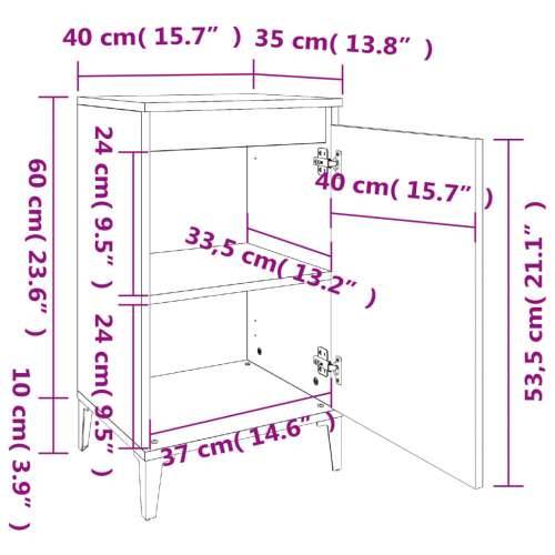 Noćni ormarići 2 kom boja hrasta 40x35x70 cm konstruirano drvo - sonoma hrast 2 Cijena