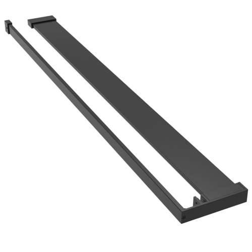 Pregrada za tuš s policom crna 90x195 cm staklo ESG i aluminij - Crna 90 x 195 cm napola matirano Cijena