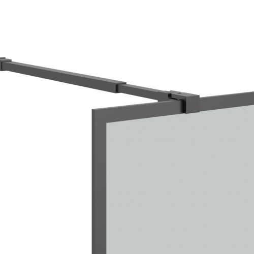 Pregrada za tuš s policom crna 80 x 195 cm s mutnim staklom ESG - Crna 80 x 195 cm Rešetke 2 x 2 Cijena