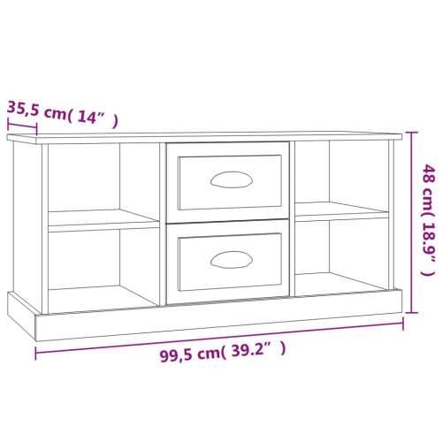 TV ormarić crni 99,5 x 35,5 x 48 cm od konstruiranog drva - Crna 1 Cijena