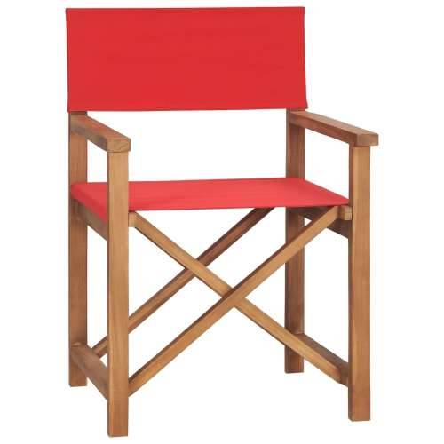 Sklopive redateljske stolice 2 kom crvene od masivne tikovine Cijena