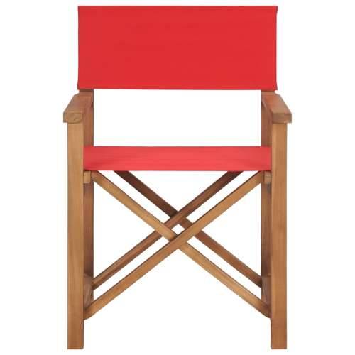 Sklopive redateljske stolice 2 kom crvene od masivne tikovine Cijena