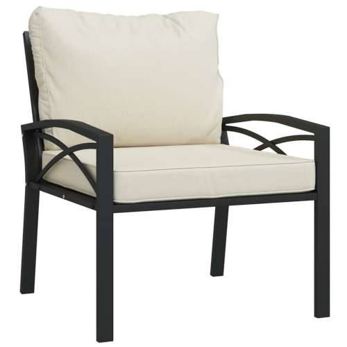 Vrtna stolica s jastucima boje pijeska 68 x 76 x 79 cm čelična Cijena