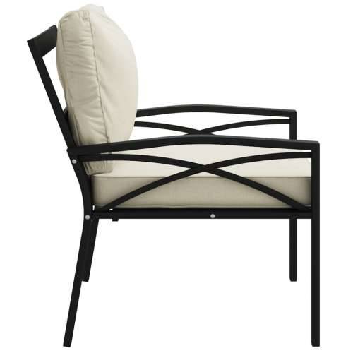 Vrtna stolica s jastucima boje pijeska 68 x 76 x 79 cm čelična Cijena
