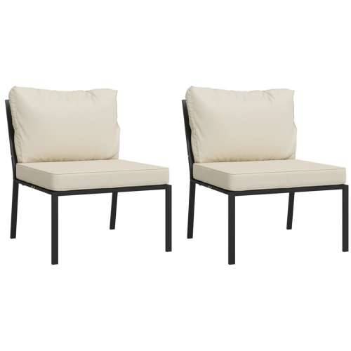 Vrtne stolice s jastucima boje pijeska 2 kom 60x74x79 m čelične Cijena