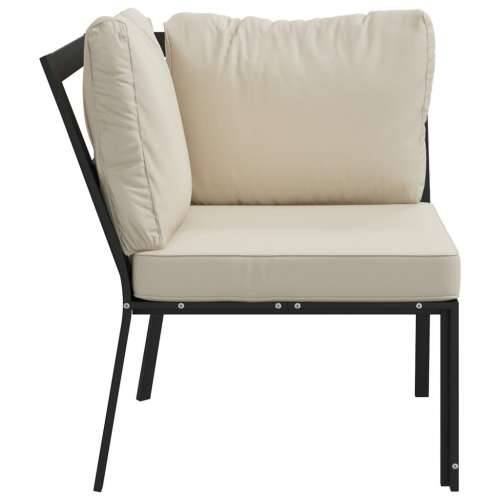 Vrtna stolica s jastucima boje pijeska 76 x 76 x 79 cm čelična - Pijesak 2 Cijena