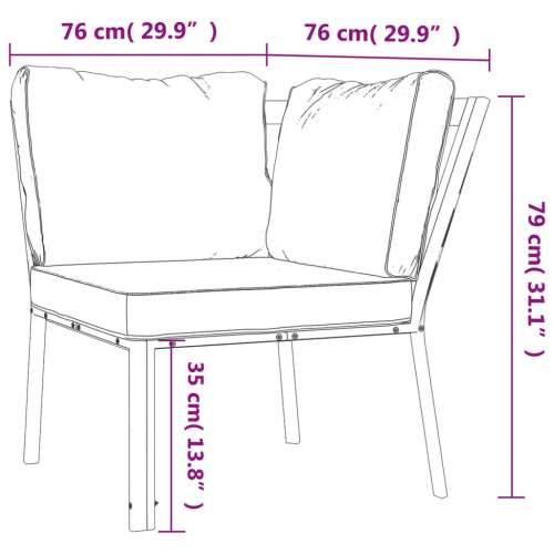 Vrtna stolica s jastucima boje pijeska 76 x 76 x 79 cm čelična - Pijesak 2 Cijena