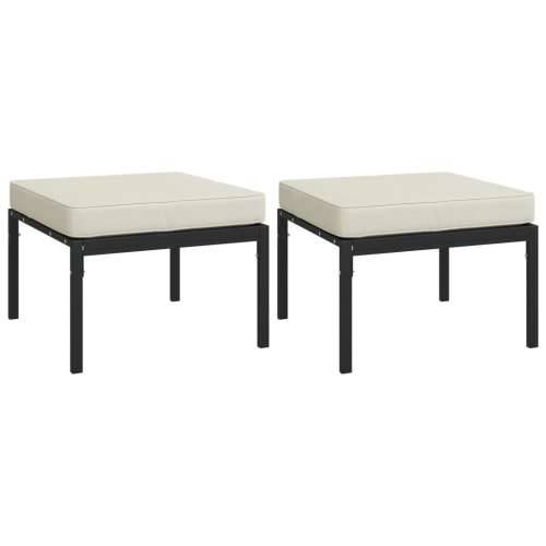 Vrtni taburei s jastucima boje pijeska 2 kom 60x60x35 cm čelik - Pijesak 1 Cijena
