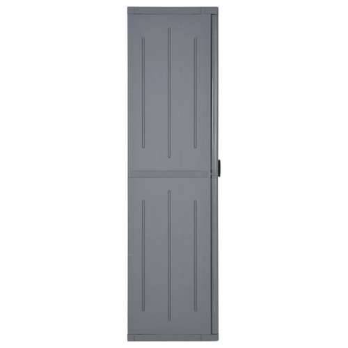 Vrtni ormarić za pohranu sivi 65 x 45 x 172 cm PP ratan - Siva 1 1 držač za metle i 4 police Cijena