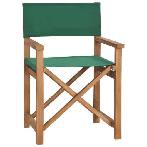Sklopive redateljske stolice 2 kom zelene od masivne tikovine Cijena