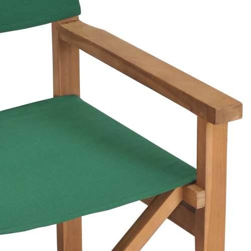Sklopive redateljske stolice 2 kom zelene od masivne tikovine Cijena