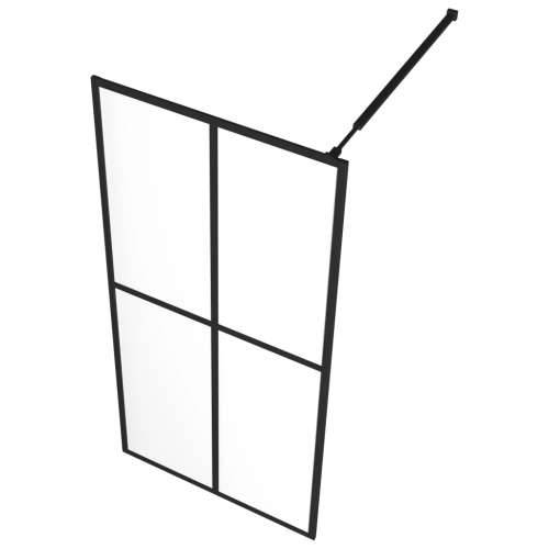 Pregrada za tuš s policom crna 80 x 195 cm s mutnim staklom ESG - Transparentan 80 x 195 cm Rešetke 2 x 2 Cijena