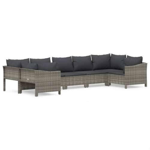 7-dijelna vrtna garnitura od poliratana s jastucima siva - 2x corner + 3x middle + 2x armchair 1 Cijena