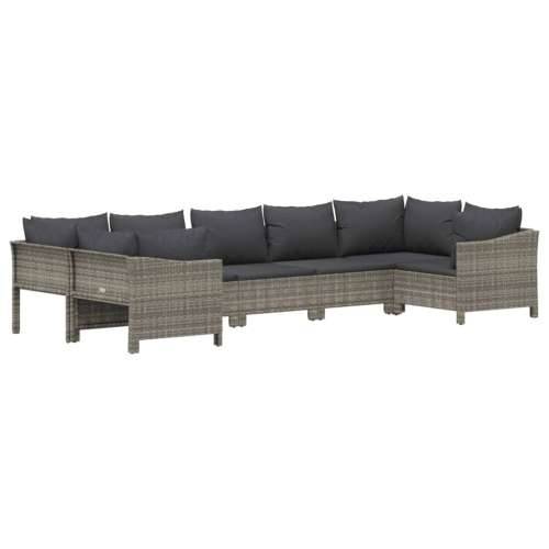 7-dijelna vrtna garnitura od poliratana s jastucima siva - 2x corner + 3x middle + 2x armchair 1 Cijena