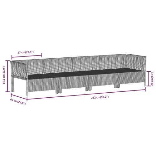 7-dijelna vrtna garnitura od poliratana s jastucima siva - 2x corner + 3x middle + 2x armchair 1 Cijena