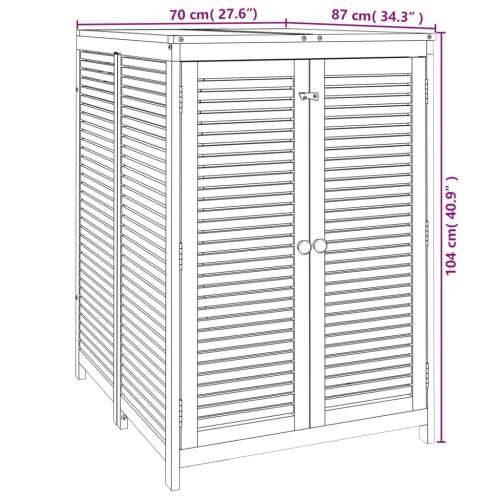 Vrtna kutija za pohranu 70x87x104 cm od masivnog drva bagrema - 70 x 87 x 104 cm Cijena