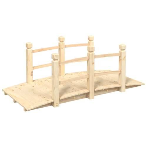 Vrtni most s ogradama 150 x 67 x 56 cm od masivnog drva smreke - Prirodna 1 s ogradama Cijena