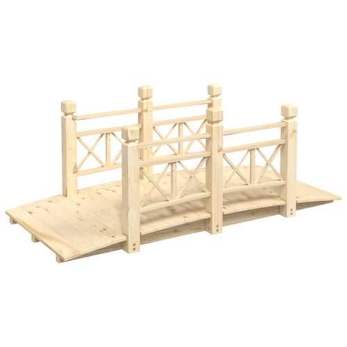 Vrtni most s ogradama 150 x 67 x 56 cm od masivnog drva smreke - Prirodna s drvenim ogradama Cijena