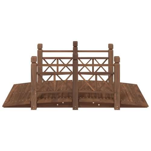 Vrtni most s ogradama 150 x 67 x 56 cm od masivnog drva smreke - Tamno smeđa s drvenim ogradama Cijena