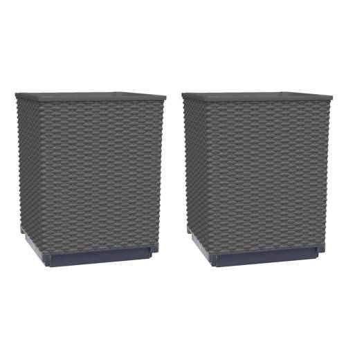 Sadilice 2 kom crne 30 x 30 x 37 cm od polipropilena - Crna 2 Cijena