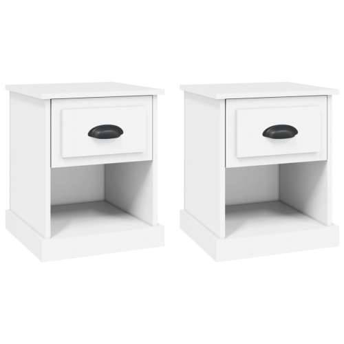 Noćni ormarići 2 kom bijeli 39 x 39 x 47,5 cm konstruirano drvo - Bijela 2 Cijena