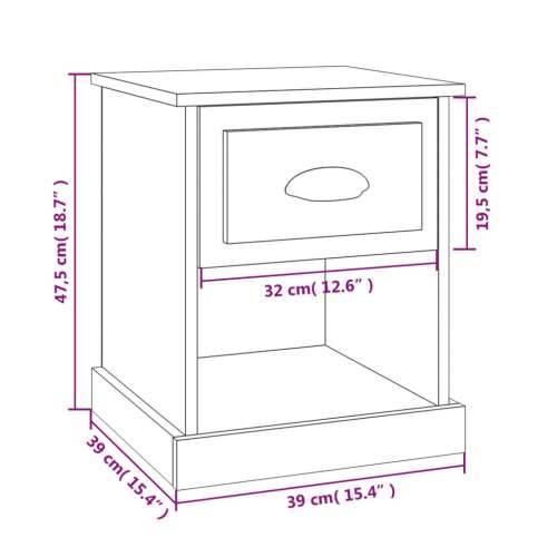 Noćni ormarići 2 kom bijeli 39 x 39 x 47,5 cm konstruirano drvo - Bijela 2 Cijena