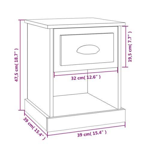 Noćni ormarići 2 kom boja betona 39x39x47,5cm konstruirano drvo - Beton siva 2 Cijena