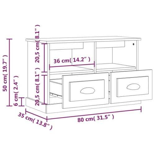 TV ormarić crni 80x35x50 cm od konstruiranog drva - Crna 80 x 35 x 50 cm 1 Cijena
