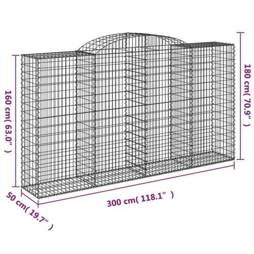 Lučne gabionske košare 3 kom 300x50x160/180cm pocinčano željezo 300 x 50 x 160/180 cm 3 Cijena