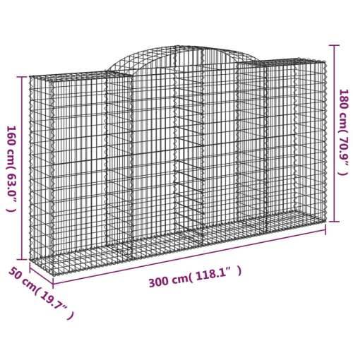 Lučne gabionske košare 5 kom 300x50x160/180cm pocinčano željezo 300 x 50 x 160/180 cm 5 Cijena