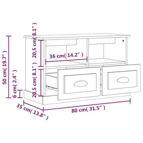 TV ormarić boja hrasta sonome 80x35x50 cm konstruirano drvo - Sivi hrast sonoma 80 x 35 x 50 cm 1 Cijena