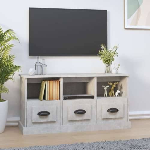 TV ormarić boja betona 100x35x50 cm od konstruiranog drva - Beton siva 1 Cijena