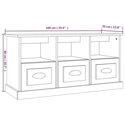 TV ormarić boja betona 100x35x50 cm od konstruiranog drva - Beton siva 1 Cijena