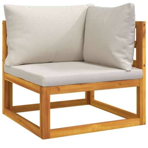 7-dijelna vrtna garnitura od masivnog drva svjetlosivi jastuci - Svjetlosiva 2x corner + 2x middle + chair + footrest + table 1 Cijena