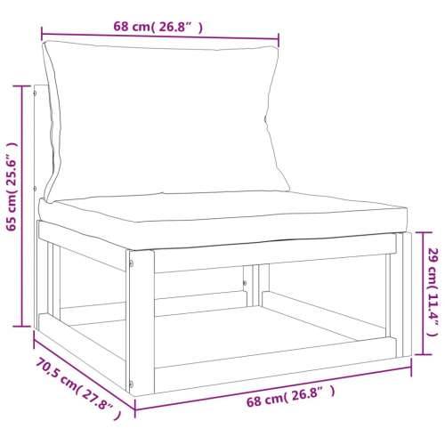 7-dijelna vrtna garnitura od masivnog drva svjetlosivi jastuci - Svjetlosiva 2x middle + 3x corner + chair + table 1 Cijena