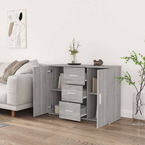 Komoda siva sonome 91x29,5x65 cm konstruirano drvo - Sivi hrast sonoma 1 Cijena