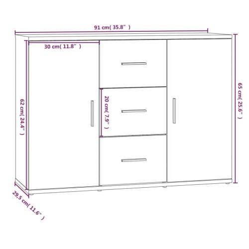 Komoda siva sonome 91x29,5x65 cm konstruirano drvo - Sivi hrast sonoma 1 Cijena