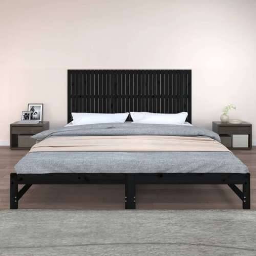 Zidno uzglavlje crni 204x3x90 cm od masivne borovine - Crna 204 x 90 cm 1 Cijena