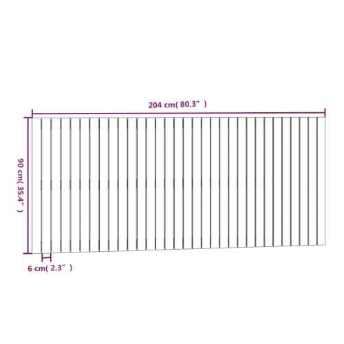Zidno uzglavlje crni 204x3x90 cm od masivne borovine - Crna 204 x 90 cm 1 Cijena
