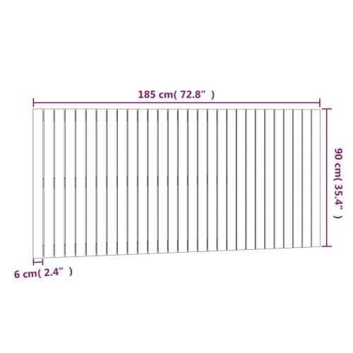 Zidno uzglavlje crni 185x3x90 cm od masivne borovine - Crna 185 x 90 cm 1 Cijena