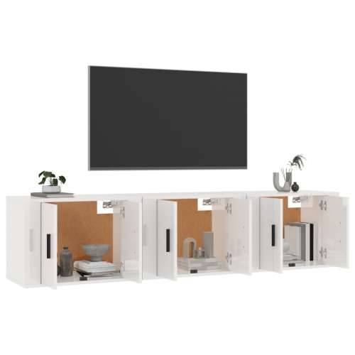 Zidni TV ormarići 3 kom visoki sjaj bijeli 57 x 34,5 x 40 cm - Visoko sjajno bijela 3 57 cm Cijena