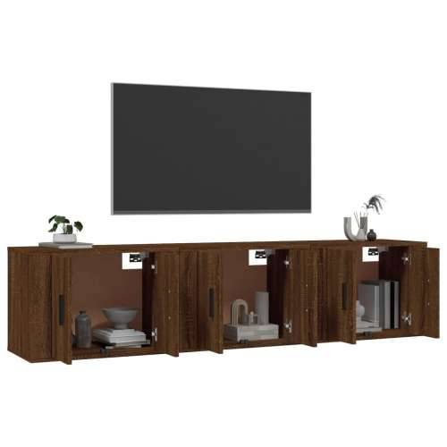 Zidni TV ormarići 3 kom boja smeđeg hrasta 57 x 34,5 x 40 cm - Smeđi hrast 3 57 cm Cijena