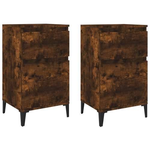 Noćni ormarići 2 kom boja dimljenog hrasta 40x35x70 cm - Dimljeni hrast 2 Cijena
