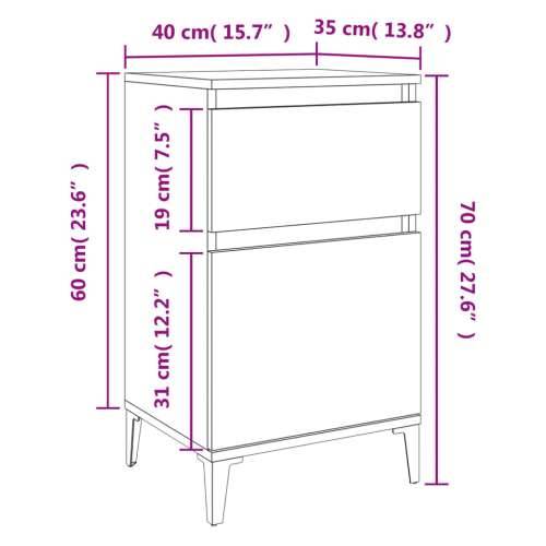 Noćni ormarići 2 kom boja dimljenog smeđi 40x35x70 cm Cijena