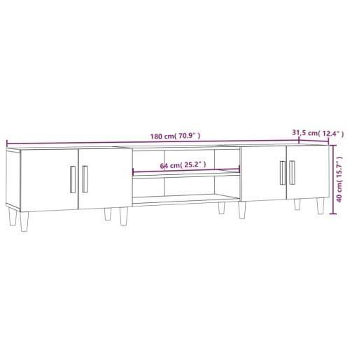 TV ormarić boja hrasta 180 x 31,5 x 40 cm od konstruiranog drva - sonoma hrast 1 Cijena
