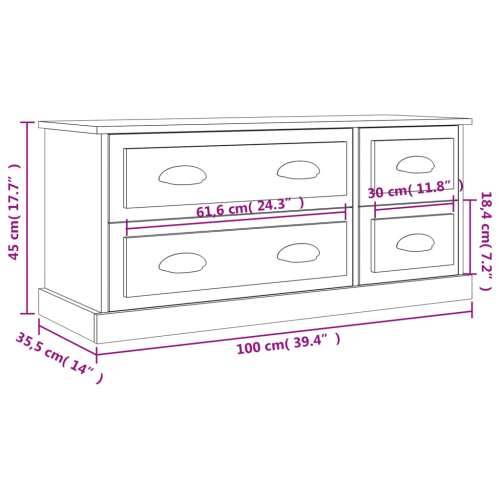 TV ormarić boja hrasta sonome 100x35,5x45 cm konstruirano drvo - Sivi hrast sonoma 1 Cijena