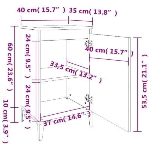 Noćni ormarići 2 kom boja hrasta 40x35x70 cm konstruirano drvo - Dimljeni hrast 2 Cijena