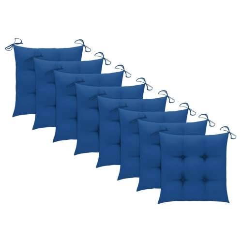 Vrtne stolice s jastucima 8 kom od masivnog drva bagrema - Plava 8 Cijena