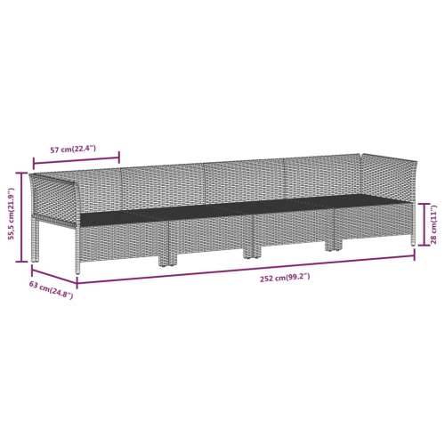 6-dijelna vrtna garnitura od poliratana s jastucima siva - 2x corner + 2x middle + 2x armchair 1 Cijena