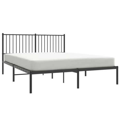Metalni okvir za krevet s uzglavljem crni 160x200 cm Cijena